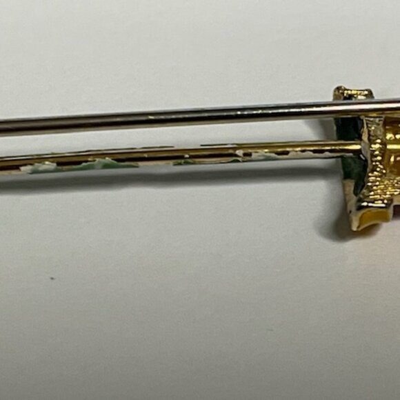 VTG Hand Painted Daisy Flower in Pot Brooch Metal Enamel Pin 1.5"x3.25" - Picture 11 of 14